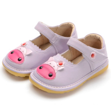 Purple Cute Baby Cow Squeaky Shoes Handmade Soft